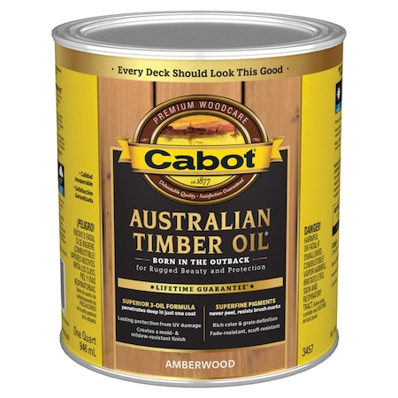 Australian Timber Oil Transparent Amberwood Oil-Based Alkyd Australian Timber Oil 1 Qt